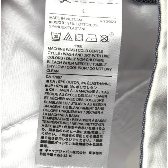 Banana Republic Bermuda Shorts, White Cotton Stretch Chino, Women's Size 4 - Picture 5 of 5